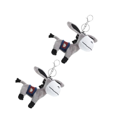 Amosfun 2 Stück Mini-plüsch-esel-schlüsselanhänger – Gefülltes Bauernhoftier-anhänger-ornament Für Mexikanische Party-vorräte, -babyparty-dekorationen von Amosfun
