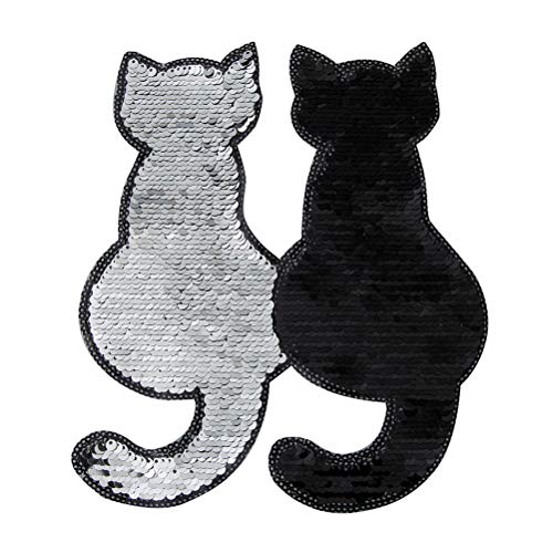 Amosfun 2 Stück Pailletten bestickte Aufnäher Katzenförmiger Aufnäher Applique DIY Aufnähen von Kleidung Zubehör für Kleidung Schwarz Partydekoration Amosfun 2 Stück Pailletten bestickte Aufnäher Katzenförmiger Aufnäher Applique DIY Aufnähen von Kleidung Zubehör für Kleidung Schwarz Partydekoration von Amosfun