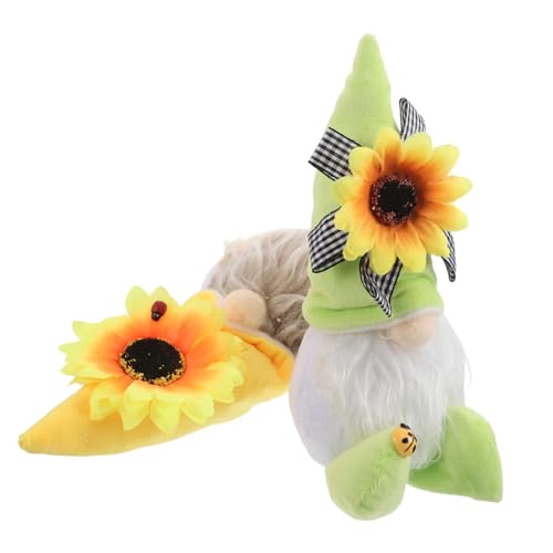 Amosfun 2 Stück Puppe Puppe Gesichtslose Gnomenverzierung Miniaturpuppe Bienenzwerg Gnom Ausgestopft Gnom -Dekoration Sommerzwerge Dekorationen Frühlingsparty Dekorationen Stoff von Amosfun