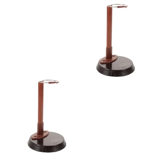 Amosfun 2 Stück Puppenständer Figur Puppenträger Puppen für Mädchen Stand puppenzubehör Ständer für Puppen Puppenanzeige Display-Ständer Holz Brown von Amosfun