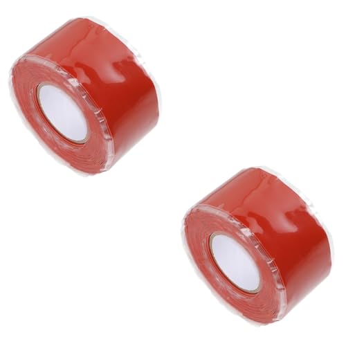 Amosfun 2 Stück Reparaturgürtel für Wasserrohr -Lecks biegen Butyl abdichten Rohre gummiert Naht Mastix wasserdichtes Reparaturband Klebeband reparieren Reparaturband für Silikon-Gummi rot von Amosfun