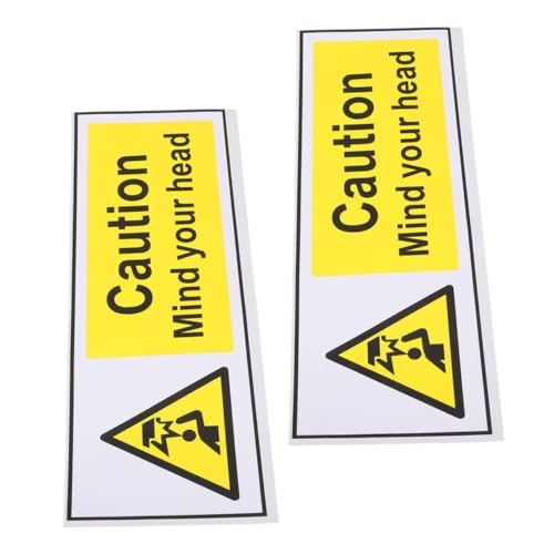Amosfun 2 Stück Selbstklebende Warnaufkleber Watch Your Head Sicherheitszeichen für Niedrige Decken Glas Glastüren Treppenhäuser Lagerbereiche Einfache Montage Vielseitig Einsetzbar von Amosfun
