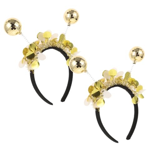 Amosfun 2 Stück Teiliges Disco Kugel Haarreif Goldener Leichter Party Haarband Damen Kopfband für Feier und Fotoshooting von Amosfun