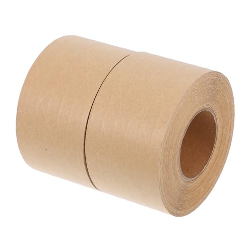 Amosfun 2 Stück Verstärktes Kraftband Klebeband für Verpackungskartons Massenband Klebeband nachfüllt gummiertes Papier Verpackungsklebeband aus Papier Klebestreifen Kraftpapier Braun von Amosfun