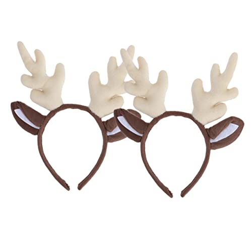 Amosfun Geweih Stirnband 2 Weihnachtsstirnband Weihnachtsoutfit Stirnbänder Weihnachtsoutfit Weihnachtskleidung Haarbänder Kopfband Bekleidung Weihnachtsstirnband von Amosfun