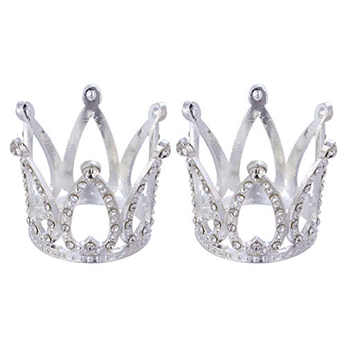 Amosfun 2 Stücke Crown Cake Topper Geburtstag Hochzeitstorte Mini Crown Ornament Festival Party Kuchen Backen Dekoration Abschluss Kuchen Dekorationen (Silber) von Amosfun