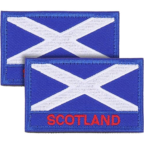 Amosfun 2 Stücke Bestickter Aufnäher mit schottischer Flagge Schottisches Nationales Emblem Gesticktes Aufnäher Patch für Rucksäcke Uniform Weste Jersey Jacken von Amosfun