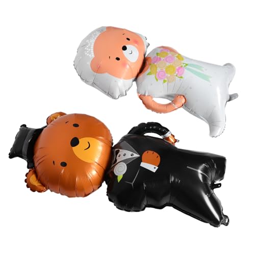 Amosfun 2 x Hochzeitsbär-Ballons, Folien-Verlobung mit Bräutigam und Braut, Bärenformen, schnell aufblasbar, geruchloses Material, Foto-Requisite für unvergessliche Feiern Amosfun 2 x Hochzeitsbär-Ballons, Folien-Verlobung mit Bräutigam und Braut, Bärenformen, schnell aufblasbar, geruchloses Material, Foto-Requisite für unvergessliche Feiern von Amosfun