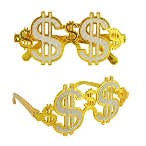 Amosfun 2 x Goldfarbene Party-Brillen mit Dollar-Schild, kreative Verkleidung, Brillen, Party-Foto-Requisiten Amosfun 2 x Goldfarbene Party-Brillen mit Dollar-Schild, kreative Verkleidung, Brillen, Party-Foto-Requisiten von Amosfun