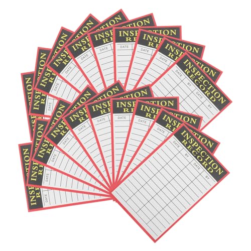 Amosfun 20 Blatt Versandinventarkarte Wartungsetiketten Geräteetiketten Serviceaufkleber Wartungsaufzeichnungsetiketten Wartungsaufkleber Inventarausrüstung Inspektionsaufkleber Papier von Amosfun