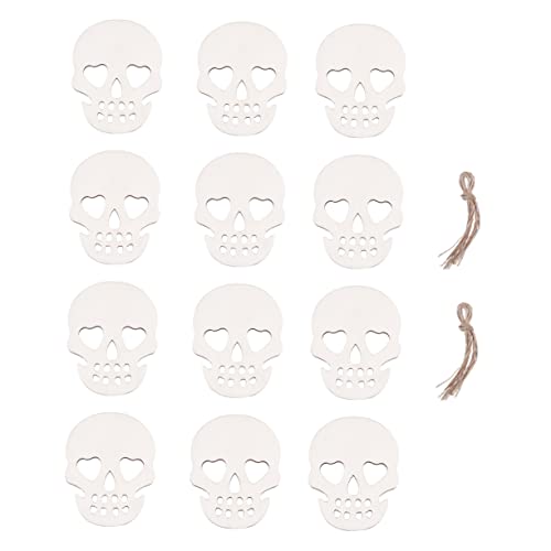 Amosfun 20 Stück Halloween-Totenkopf-Holzanhänger mit Hanfseil, kreative DIY-Hängedekoration für Spukhäuser, Partys, Bars und Halloween-Themen-Dekorationen Amosfun 20 Stück Halloween-Totenkopf-Holzanhänger mit Hanfseil, kreative DIY-Hängedekoration für Spukhäuser, Partys, Bars und Halloween-Themen-Dekorationen von Amosfun