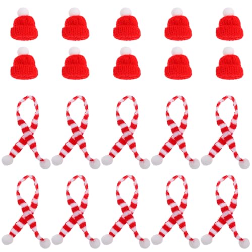 Amosfun 20 Stücke Mini Weihnachtsmütze und Schal Set Kleine Nikolausmützen Weihnachten Weinflasche Abdeckung Puppenzubehör Hunde Kostüm Lutscher Mütze Hund Flaschendeko Tischdeko Amosfun 20 Stücke Mini Weihnachtsmütze und Schal Set Kleine Nikolausmützen Weihnachten Weinflasche Abdeckung Puppenzubehör Hunde Kostüm Lutscher Mütze Hund Flaschendeko Tischdeko von Amosfun