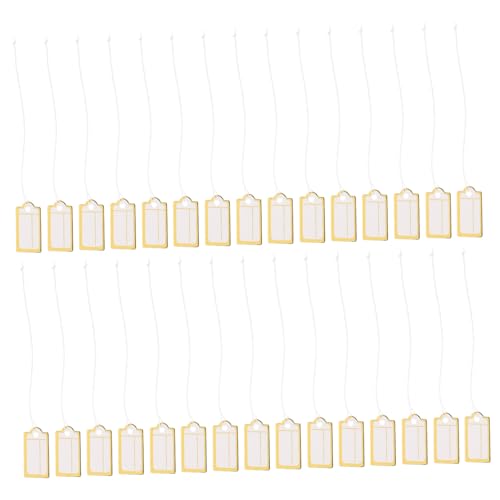 Amosfun 200 Stück Preisetiketten für Schmuck aus Papier mit Faden Beschreibbare Preisschilder zum Anhängen Robuste Kleidungsetiketten für Schmuck Uhren Bekleidungsdisplay von Amosfun