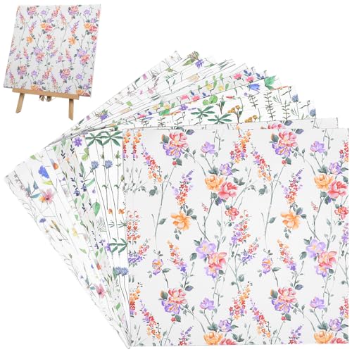 Amosfun 24 Blatt Papier Mit Blumenmuster Scrapbook-Papier Ästhetisches Scrapbooking-Papier Frühlingsgarten-Musterpapier Für Diy-Kartenherstellung Fotoalbum Tagebuch 11 8 X 11 5 Cm. von Amosfun