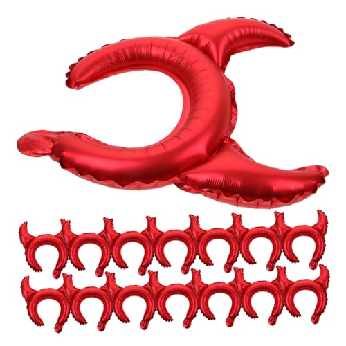 Amosfun 25 Stück Teiliges Halloween Luftballons mit Teufelshörnern und Dekorationszubehör für Partys und Feiern im Innen und Außenbereich von Amosfun