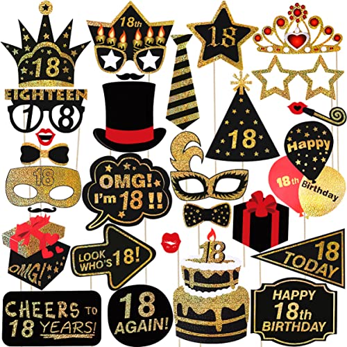 Amosfun 29pcs 18. Geburtstag Photo Booth Props Glitter Geburtstag RequisitenParty Zubehör Für Geburtstag Party Dekoration Favors Supplies Amosfun 29pcs 18. Geburtstag Photo Booth Props Glitter Geburtstag RequisitenParty Zubehör Für Geburtstag Party Dekoration Favors Supplies von Amosfun