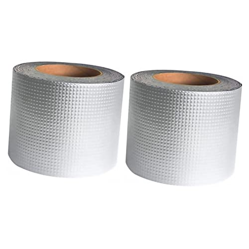 Amosfun 2Stücke Wasserdichtes Isolierklebeband Für Rohrreparaturen Staubdichtes Klebeband Aus Butyl Aluminiumfolie Für Dach Pipeline Dichtungen von Amosfun
