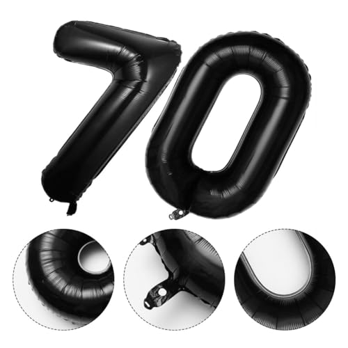 Amosfun 2st Digitaler Aluminiumfolienballon Geburtstag Nummer 70 Jahre Luftballons Ballons Zum 70-jährigen Jubiläum Schwarz Ballons Mit Großen Zahlen Baby Tischdekoration Anzahl von Amosfun