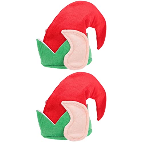 Amosfun 2st Weihnachtselfenmütze Elfenmützen Für Kinder Weihnachtselfen Ohren Weihnachtsfeier Hut Elf Kostüm Zubehör Elfenhüte Lustige Weihnachtsmütze Erwachsener Mann Plüschstoff Gefühlt von Amosfun