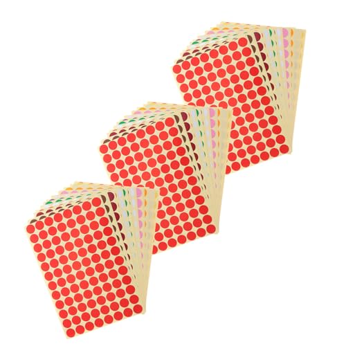 Amosfun 3 Sätze Ablösbare Runde Klebepunkte Farbige Markierungsetiketten Wasserfeste Selbstklebende Aufkleber für Büro Klassenzimmer und Heimorganisation von Amosfun