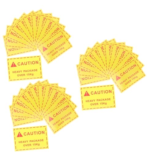 Amosfun 3 Sätze Logistikwarnetikett Warnung Umzugsetiketten Für Kartons Stichworte Vorsicht Schweres Etikett Weg Klebrig Schlüssel Du Aufkleber Yellow 100 Stück * 3 von Amosfun