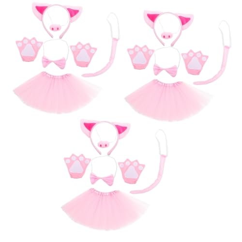 Amosfun 3 Sätze Pig Costume Set Pig Ears Headband With Bowtie And Tutu Skirt For Halloween Carnival And Animal Cosplay Parties Detachable Design For Flexible Matching Amosfun 3 Sätze Pig Costume Set Pig Ears Headband With Bowtie And Tutu Skirt For Halloween Carnival And Animal Cosplay Parties Detachable Design For Flexible Matching von Amosfun