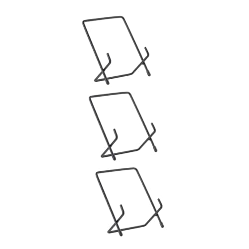 Amosfun 3 Stück Geometrischer Metallständer Aufbewahrungsregal Großer Stabiler Journalhalter für Bücher Zeitschriften Teller Schwarz Tisch Organizer von Amosfun