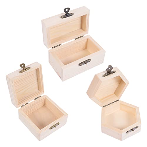 Amosfun Kinder Basteln Schmuckschatullen Aus Holz Bemalt Aufbewahrungsboxen Deckel Sicheres Naturmaterial von Amosfun