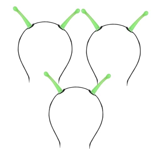 Amosfun 3 Stück Leuchtendes Antennen Stirnband für Erwachsene Fluoreszierendes Haarreif Kostüm Accessoire für Halloween Cosplay Mottopartys und Festliche Abendveranstaltungen von Amosfun