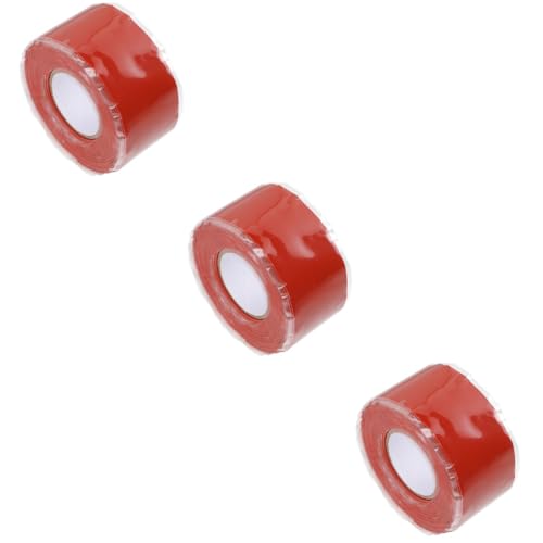 Amosfun 3 Stück Reparaturgürtel für Wasserrohr -Lecks nachweisen biegen einfach abdichten Nahtband wasserdicht Klebeband für wasserdichtes Klebeband Dichtungsband für Silikon-Gummi rot von Amosfun