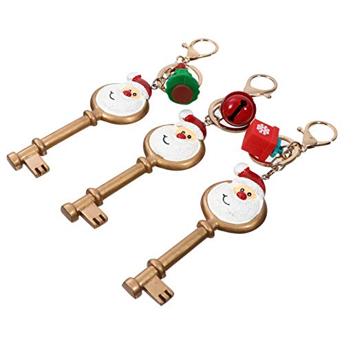 Amosfun 3 Stück Weihnachts-Schlüsselanhänger weihnachtsdeko christmas decorations schlüsselbund weihnachts dekoration key fob Schlüsselanhänger weihnachtliche hängende anhänger Harz von Amosfun