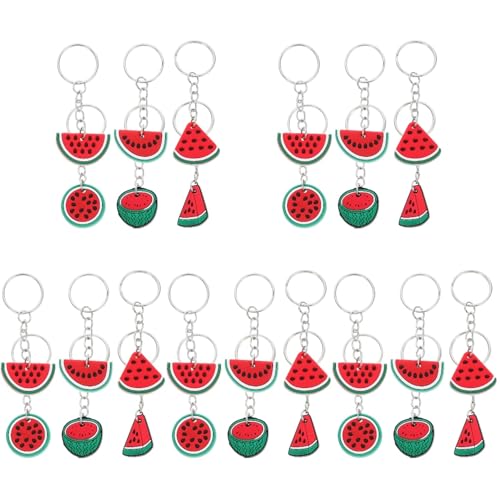 Amosfun 30 Stk Schlüsselanhänger Melonen-Partydekorationen künstliche Wassermelonenscheiben Schmuck hochzeit Schlüsselringe Wassermelonen- entzückender PVC von Amosfun