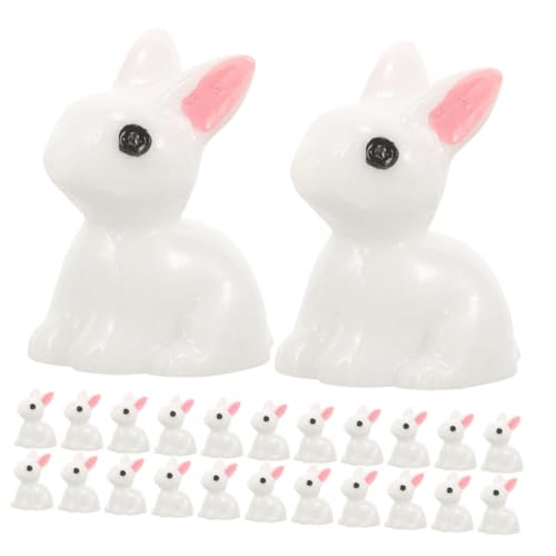 Amosfun 30 Stück Kleine Häschen Ornamente Figur Häschen Kuchendekoration Einhorn Tierspielzeug Kaninchen Für Häschen Plüsch Miniatur Schweinchen Heutier Gartenornament Lustige von Amosfun
