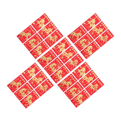 Amosfun 30 Stück Rote Umschläge für Jahr Des Pferdes Kreative Hong Bao für Frühlingsfest Traditionelle Neujahrsgeldumschläge mit Erhabenem Design Vielseitig Einsetzbar für Feste und von Amosfun