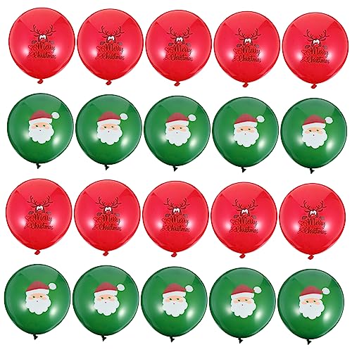 Amosfun 30 Stücke 12 Ballon Weihnachten Weihnachten Santa Decor Santa Claus Dekoration Emulsion Rot von Amosfun