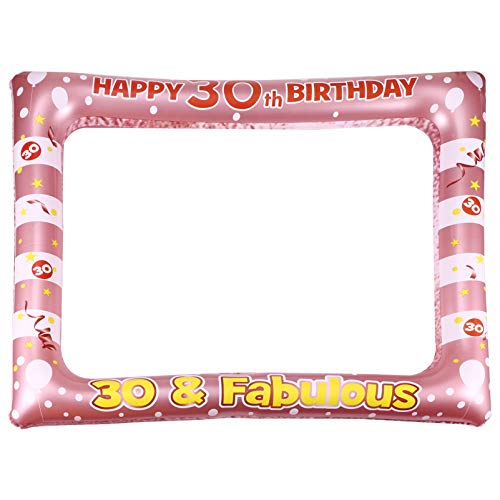 Amosfun 30. Geburtstag Aufblasbare Bilderrahmen Alles Gute zum Geburtstag Selfie Rahmen für Partys Geburtstag Fotokabine Requisiten Rahmen Party Ballons Lieferungen von Amosfun