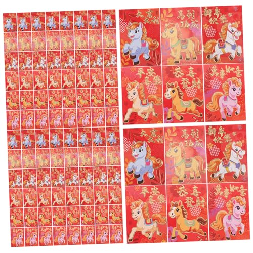 Amosfun 300 Stück Kreative Rote Umschläge Für Jahr Hongbao Neujahrsumschläge Hong Bao Umschlag Geldumschlag Angpao Neujahr Rote Pakettasche Chinesische Pakete Papier von Amosfun
