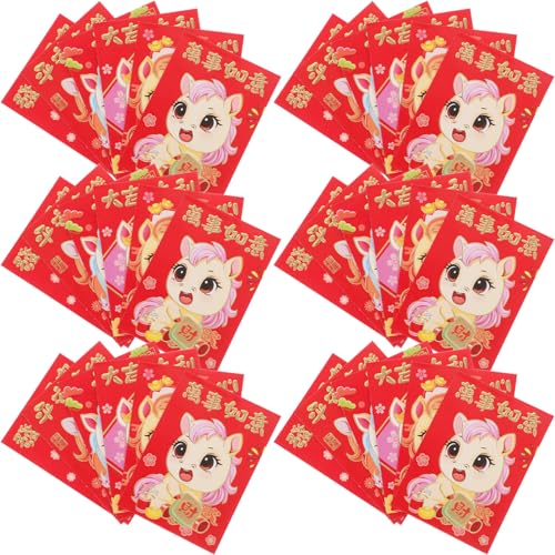 Amosfun 300 Stück Kreative Rote Umschläge Rote Hochzeitsumschläge Rote Mondumschläge Rote Umschläge Zum Jahr Des Pferdes Chinesische Umschläge Rote Umschläge Zum Neujahrsfest von Amosfun