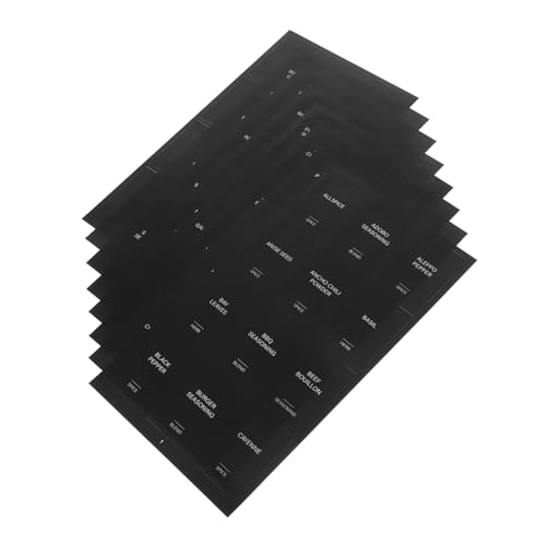 Amosfun 32 Stück Aufkleber Für Gewürzflaschen Aufkleber Für Glasetiketten Durchsichtige Aufkleber Gewürzaufkleber Etiketten Für Flaschen Gewürzflaschenaufkleber Black Synthetisches Papier von Amosfun