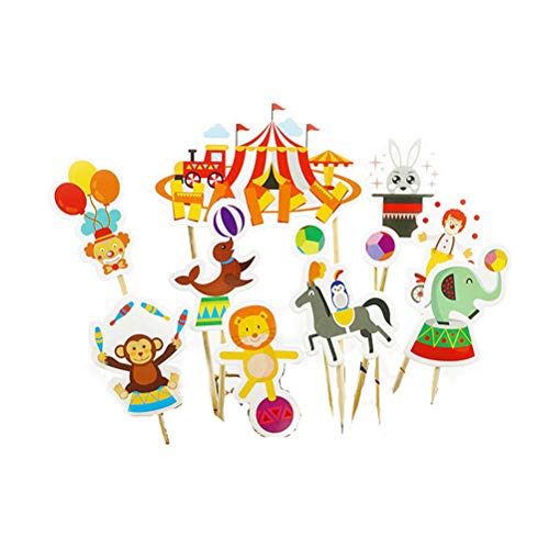 Amosfun 33pcs Zirkus Kuchen Topper Clown Cupcake Decor Cute Circus Jonglieren Geburtstag Party Dekoration Baby Dusche von Amosfun
