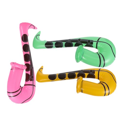 Amosfun 3Stücke Aufblasbare Saxophon Luftballons Teiliges für Musik Mottopartys Geburtstagsfeiern und Hochzeiten Aufzublasen Kinderfreundlich und Tragbar von Amosfun