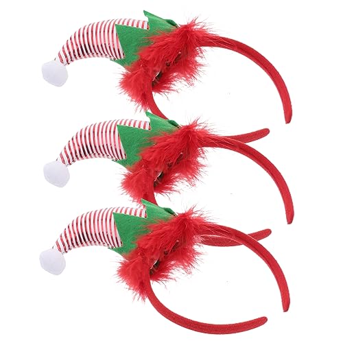 Amosfun Hut-haarreifen 3er-pack Weihnachtliche Haar-accessoires Leuchtende Farben Ideal Für Party-kopfbedeckungen von Amosfun
