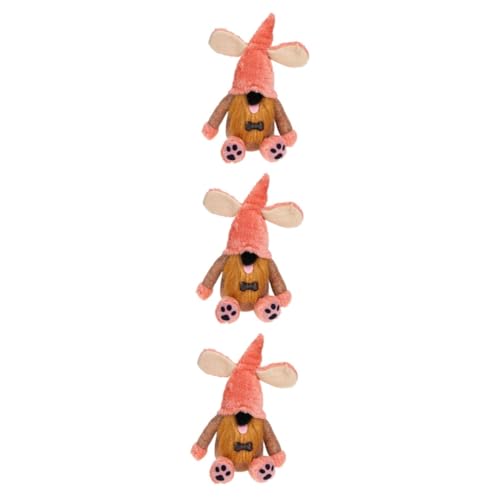 Amosfun 3st Rudolf Puppe Plüsch Frühlingsdeko Hundezwerg Frühlingsgeschenk Serviertablett Spielzeug Für Welpen Schreibtischablage Desktop-dekor Norwegen Stoff Tier von Amosfun