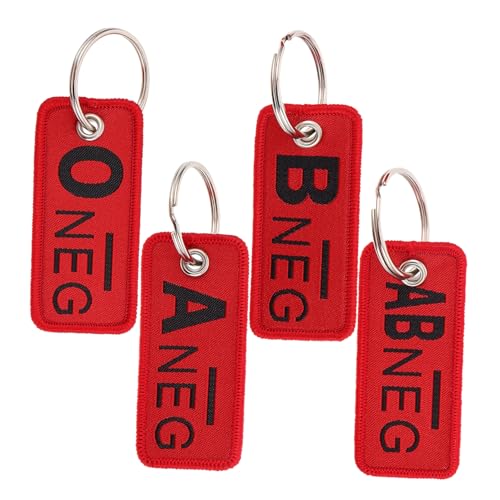 Amosfun 4 Stück Blutgruppen Schlüsselanhänger Vampir Partygeschenke Rucksack Schlüsselring Neuheit Schlüsselanhänger Blutgruppen Schlüsselring Krankenschwester Taschen Charm von Amosfun