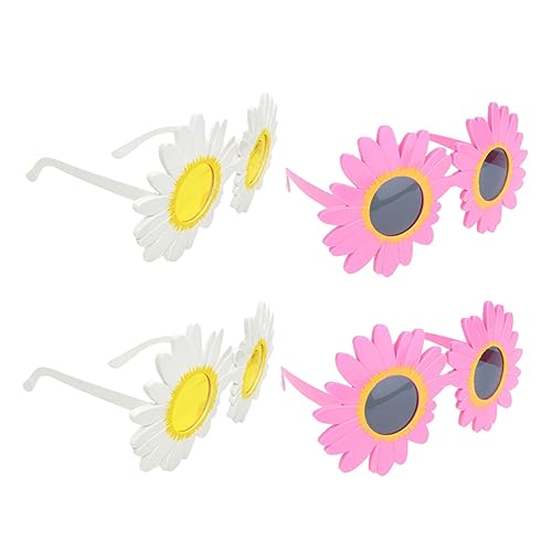 Amosfun 4 Stück lustige partybrillen costumes fancy dress hawaii party dekoration partybrillen spassbrillen Hawaiian party decoration partyglasses Daisy glasses lustige Brille Party-Brille von Amosfun