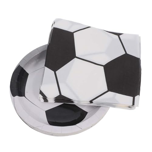 Amosfun 40-teiliges Fußball-Party-Geschirr-Set mit schwarzen und weißen Einwegtellern und Servietten, Fußball-Geburtstagszubehör für Sport-Motto-Feier, einfache Reinigung und abgestimmte Dekoration Amosfun 40-teiliges Fußball-Party-Geschirr-Set mit schwarzen und weißen Einwegtellern und Servietten, Fußball-Geburtstagszubehör für Sport-Motto-Feier, einfache Reinigung und abgestimmte Dekoration von Amosfun