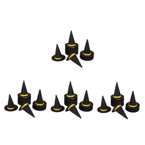 Amosfun 48 Stck Mini Hexenhüte aus Robustem Material Halloween Weinflaschen Topper Dekorative Partyaccessoires für Gruselige Feierlichkeiten Vielseitig als Tisch und DIY Dekoration von Amosfun