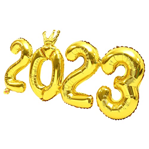 Amosfun 5 Sets 2023 Neue Jahr Folien Ballons Anzahl Dekorationen Frohes Neues Jahr Party Aluminium Ballons von Amosfun