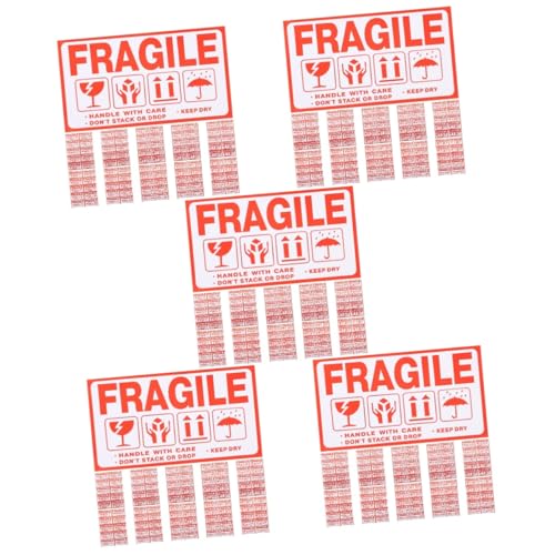 Amosfun 5 Sätze Zerbrechliche Warnschilder Umzugsmaterial Zerbrechliche Etiketten Für Umzugskartons Zerbrechliche Etikettenaufkleber Warnung Zerbrechlicher Aufkleber Rot 20 Blätter * 5 Amosfun 5 Sätze Zerbrechliche Warnschilder Umzugsmaterial Zerbrechliche Etiketten Für Umzugskartons Zerbrechliche Etikettenaufkleber Warnung Zerbrechlicher Aufkleber Rot 20 Blätter * 5 von Amosfun