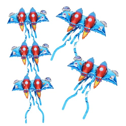 Amosfun 5 Stück Raketenflügel Folienballons Große Flügel Ballon Dekoration für Kinderpartys Helium Fähige Aluminiumfolie für Fotorequisiten und Weltraum Themen Feiern von Amosfun